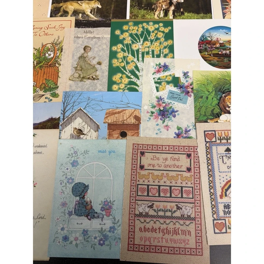 Vintage Thinking of You Cards Fronts ONLY Scrapbooking Crafts Lot of 50+